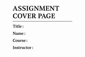 Assignment Cover Page