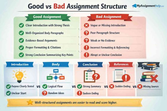 Good vs bad assignment structure comparison for students