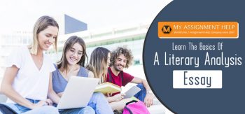 Students studying together and learning the basics of a literary analysis essay with guidance from Myassignmenthelp.com