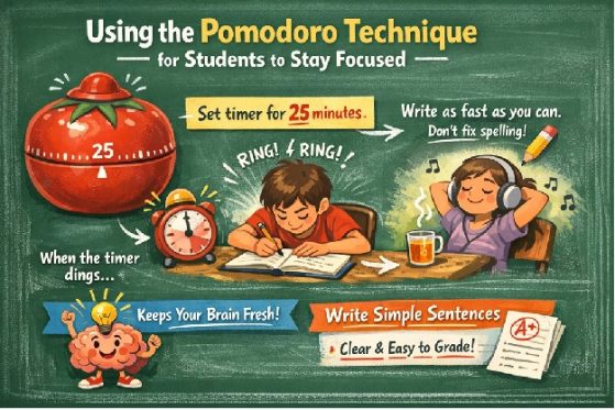 pomodoro tecnique for student writing assignment